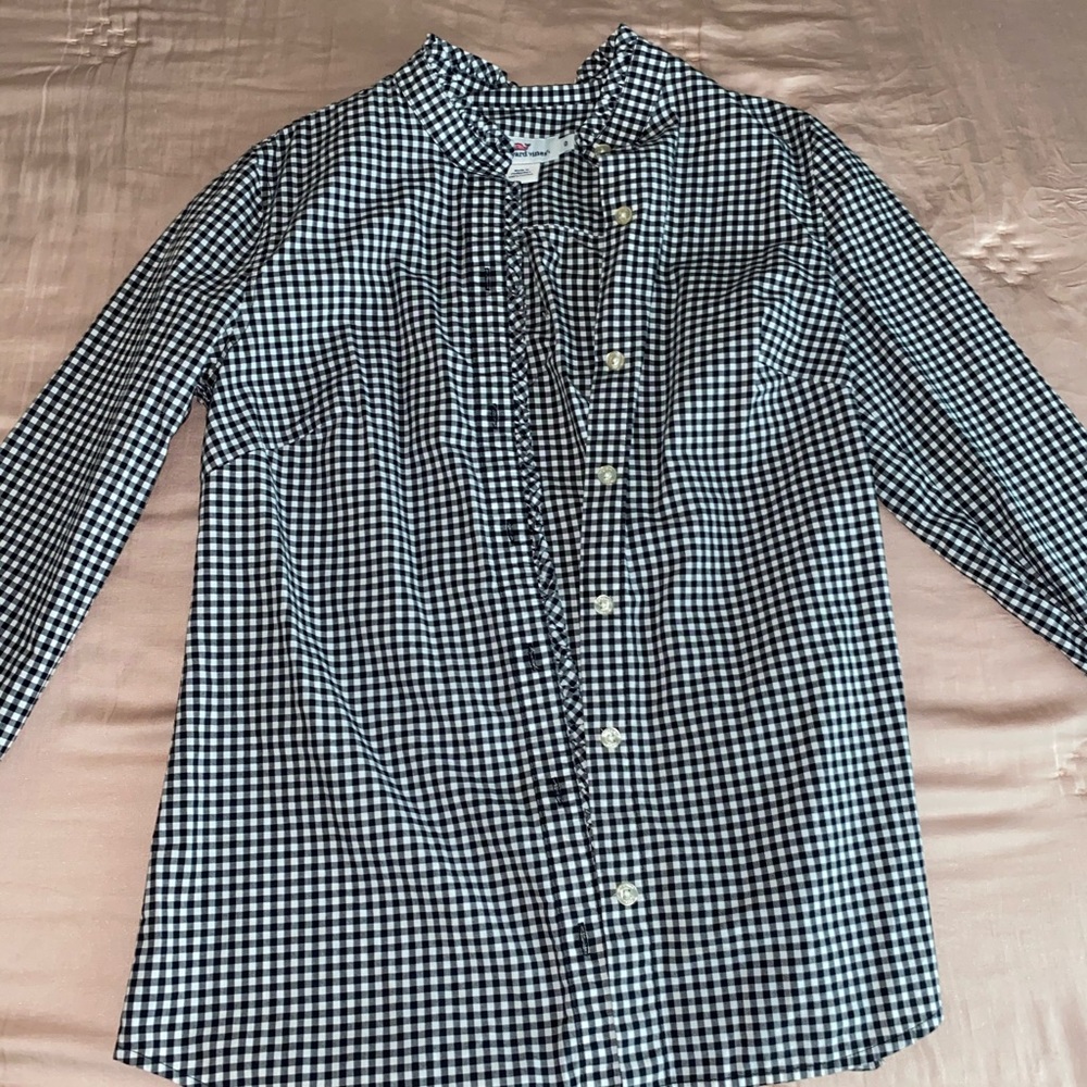 vineyard vines button down in gingham print